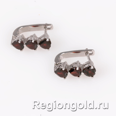 Серьги из серебра с гранатами - Ювелирный магазин Регионголд - 383-5399259
