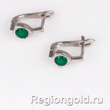 Серьги 925 пробы с агатами - Ювелирный магазин Регионголд - 383-5399261