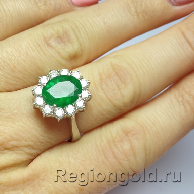 Кольцо из золота с бриллиантами и нат. изумрудом - Ювелирный магазин Регионголд - 383-5399276