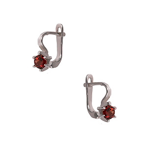 Серьги из серебра с гранатами - Ювелирный магазин Регионголд