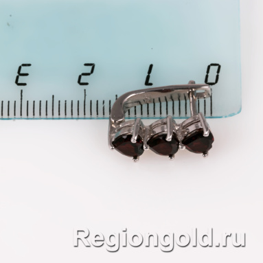 Серьги из серебра с гранатами - Ювелирный магазин Регионголд - 383-5399258