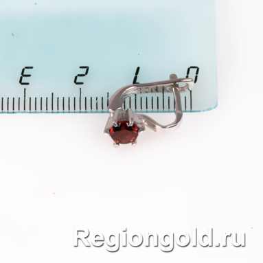 Серьги из серебра с гранатами - Ювелирный магазин Регионголд - 383-5399512